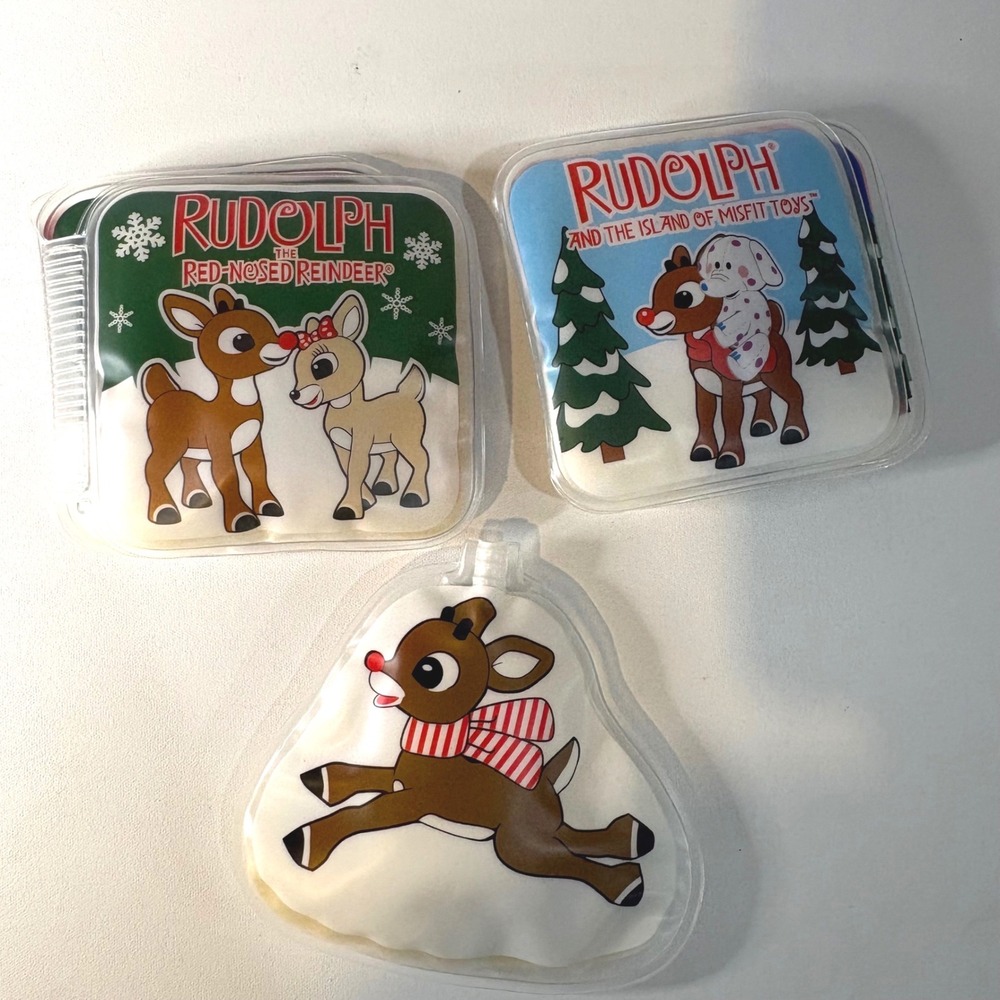 Rudolph the Red-Nosed Reindeer Christmas Bath Toy Set 2 Books 1 Squirt New